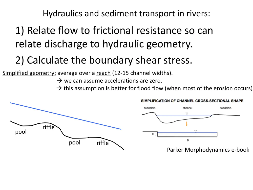 hydraulics and sediment transport in rivers