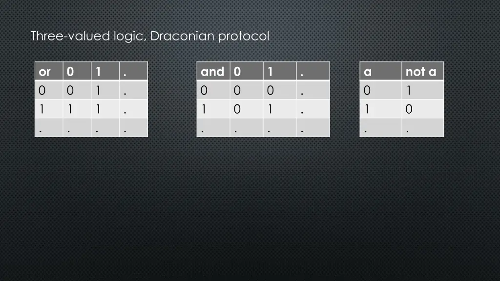 three valued logic draconian protocol