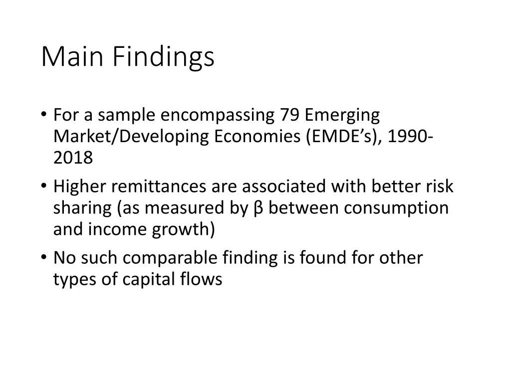 main findings