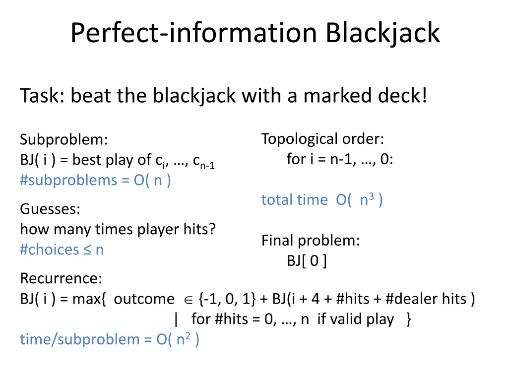 perfect information blackjack 3