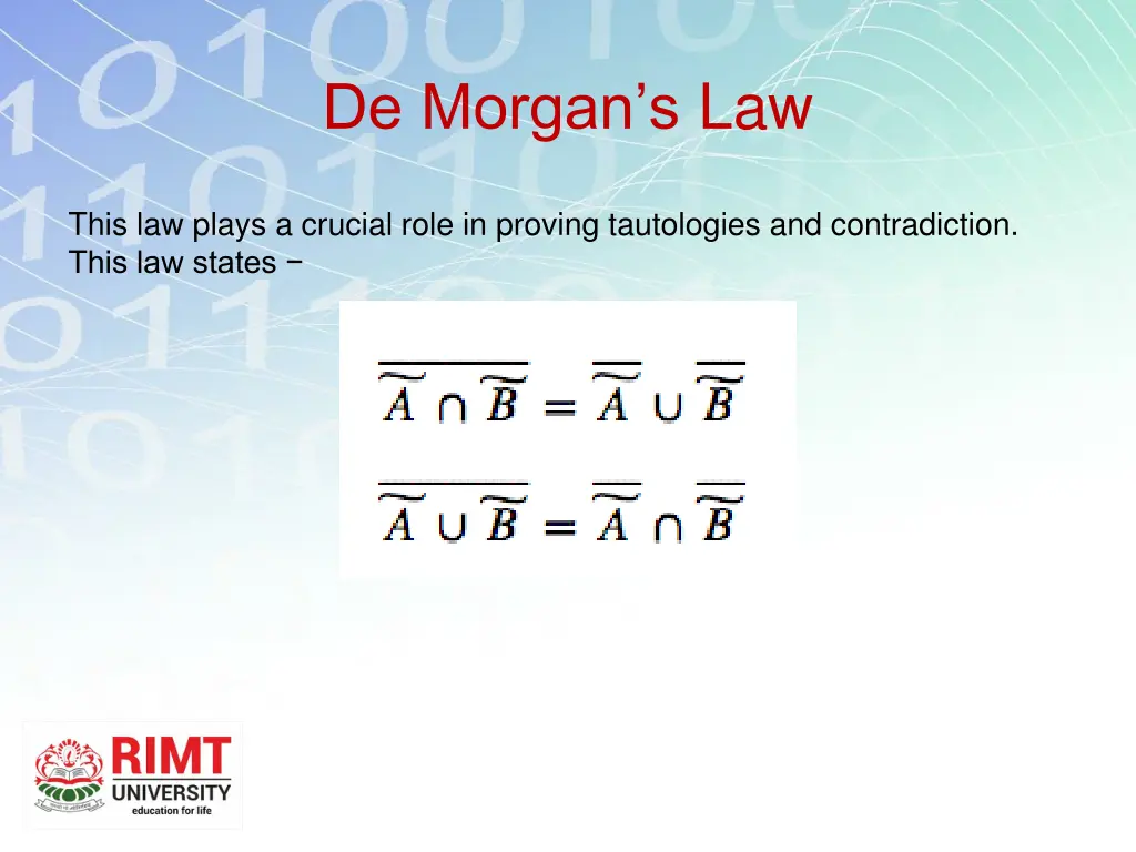 de morgan s law