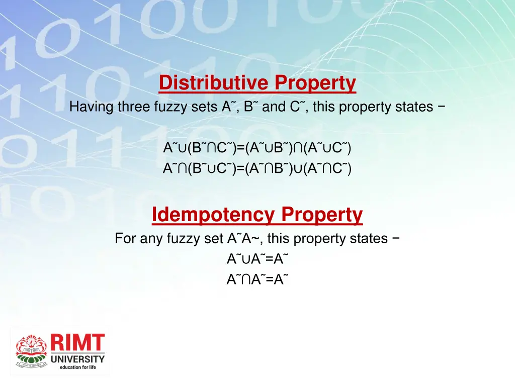 distributive property having three fuzzy sets