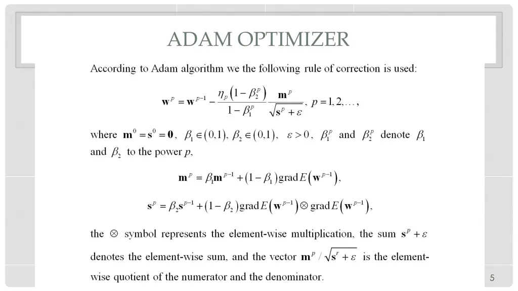 adam optimizer