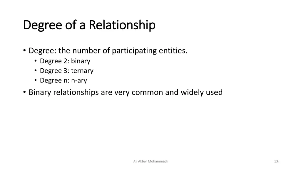 degree of a relationship degree of a relationship