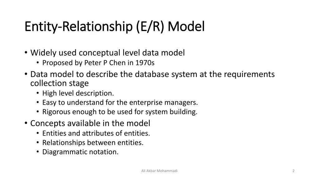 entity entity relationship e r model relationship