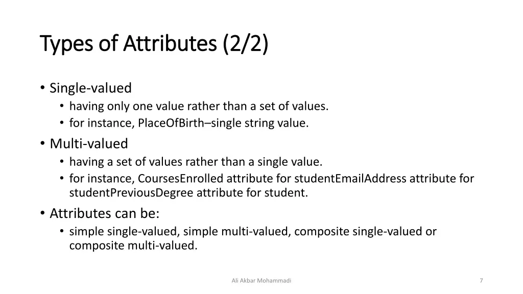 types of attributes 2 2 types of attributes 2 2