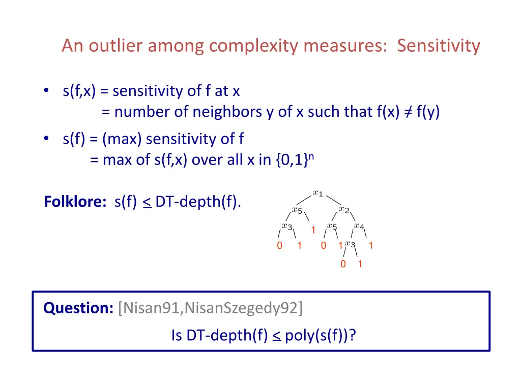 an outlier among complexity measures sensitivity