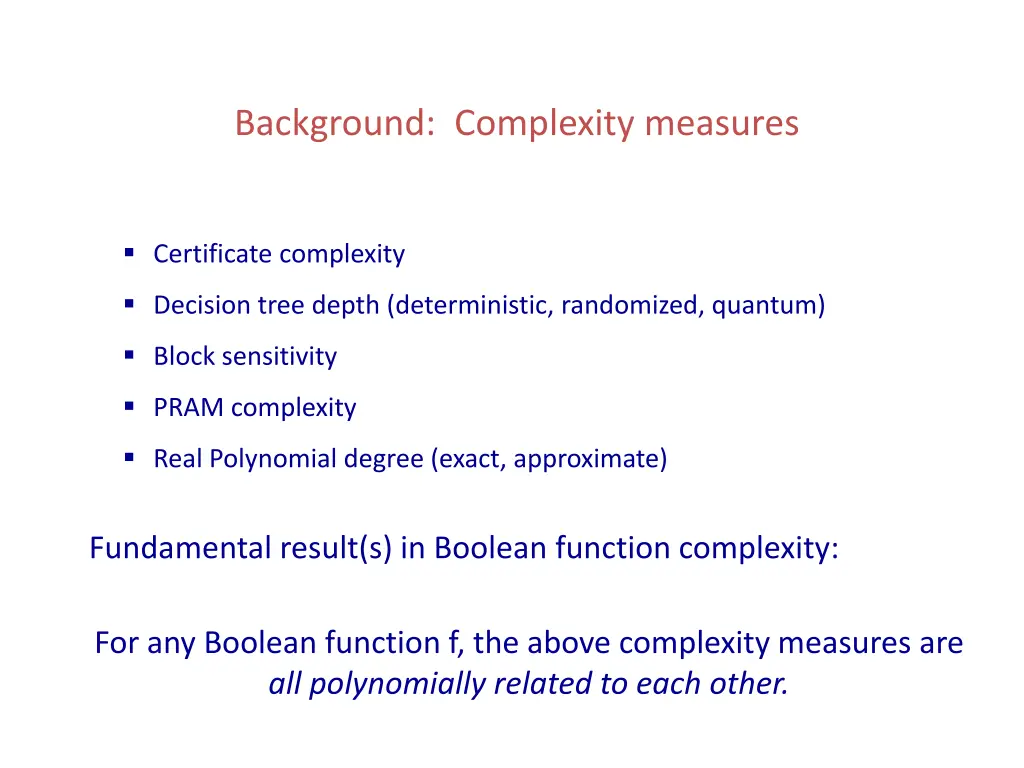 background complexity measures