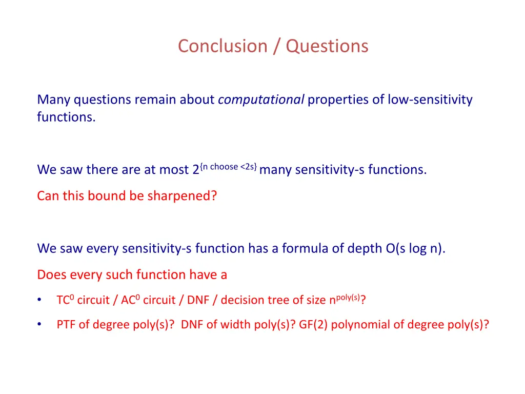 conclusion questions