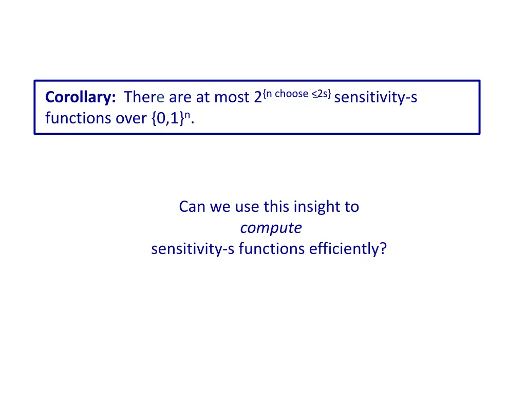 corollary there are at most 2 n choose