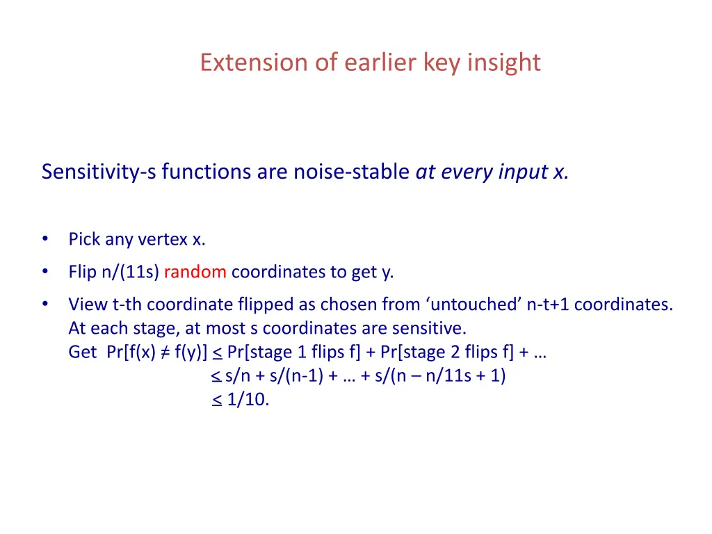 extension of earlier key insight