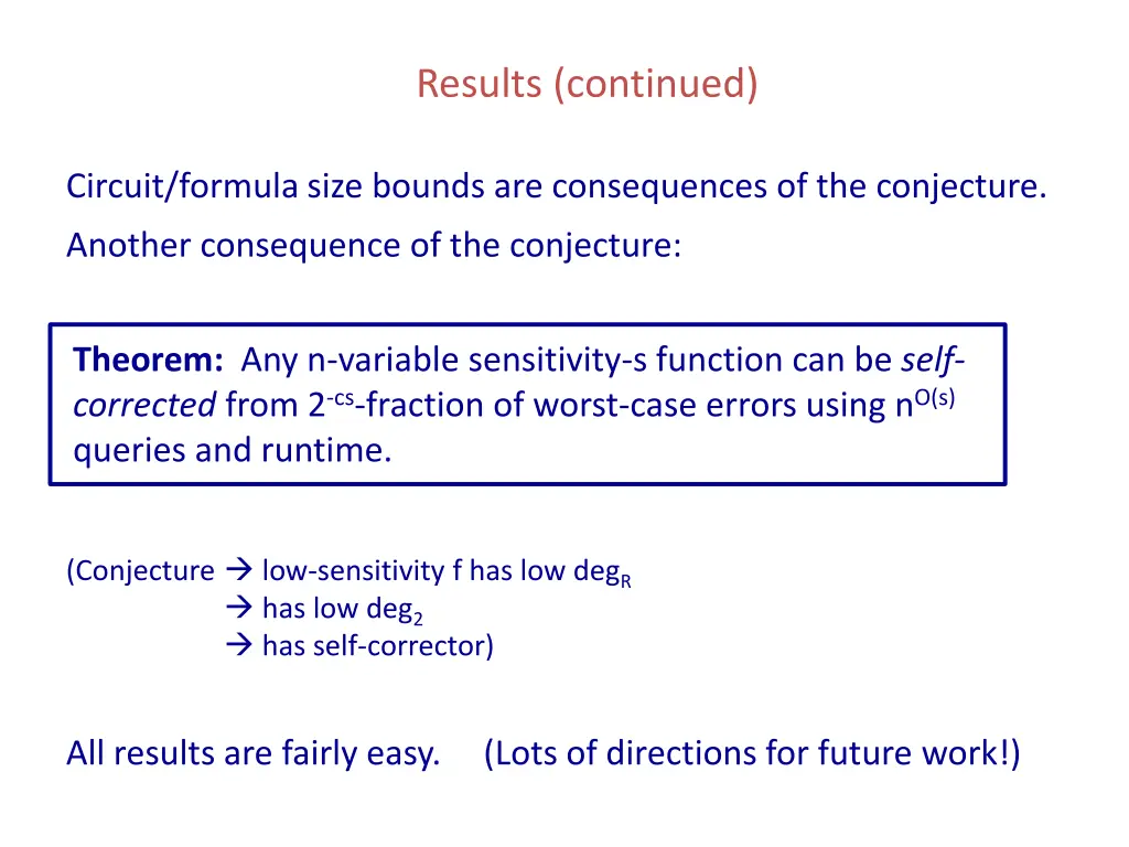 results continued