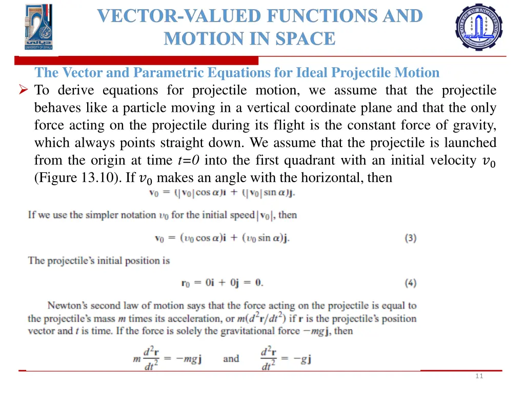 the vector and parametric equations for ideal