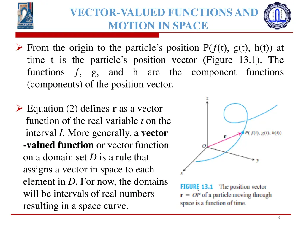 vector valued functions and motion in space 1