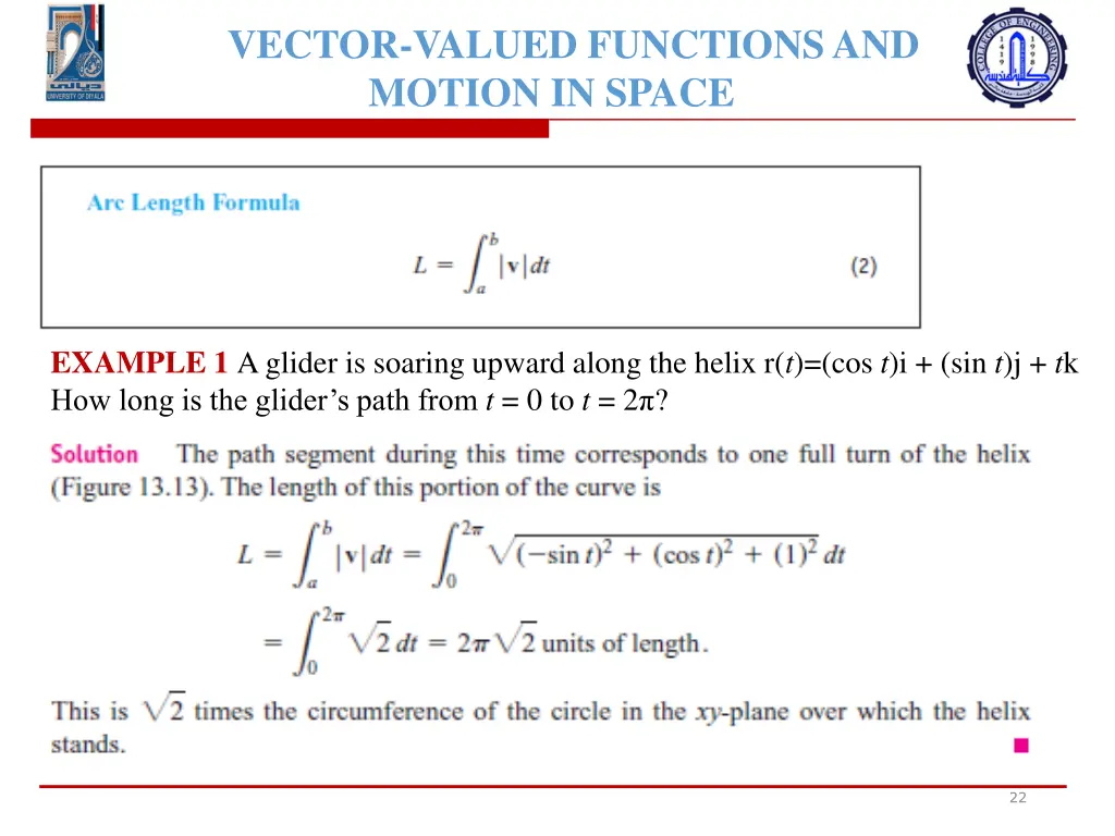 vector valued functions and motion in space 18