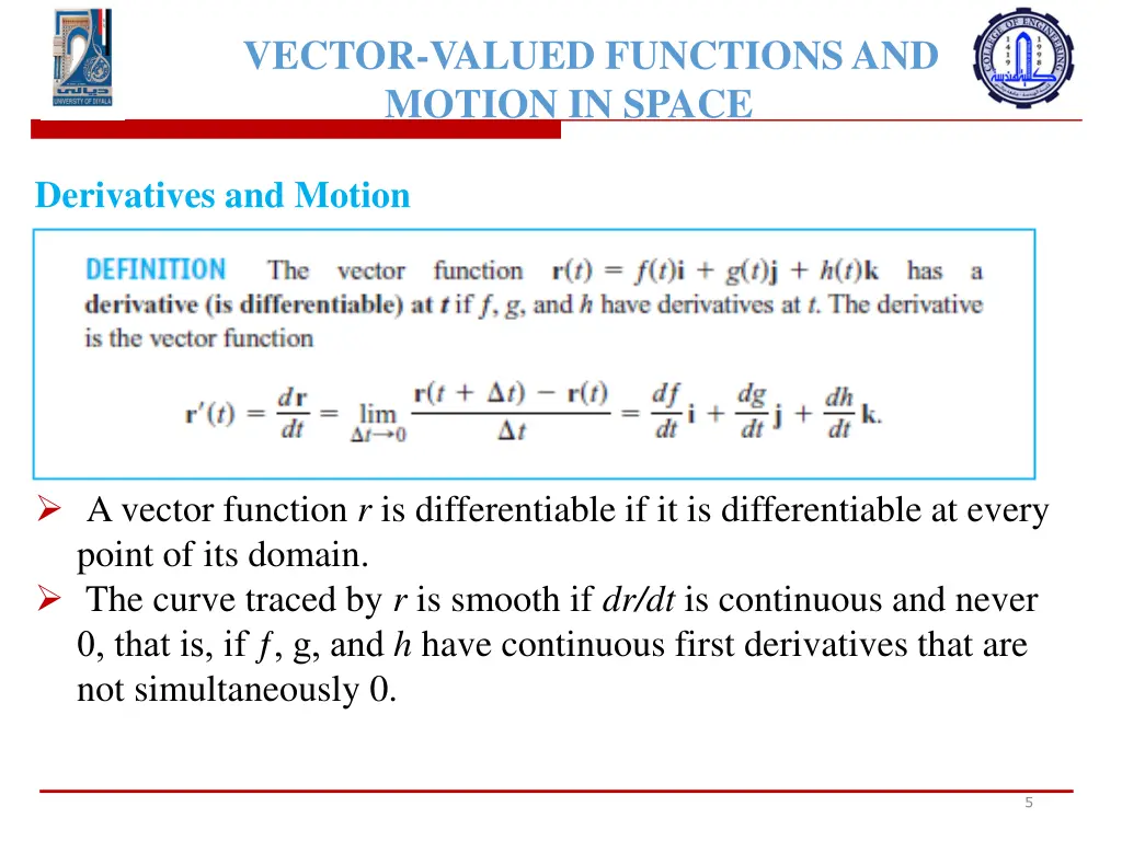 vector valued functions and motion in space 2