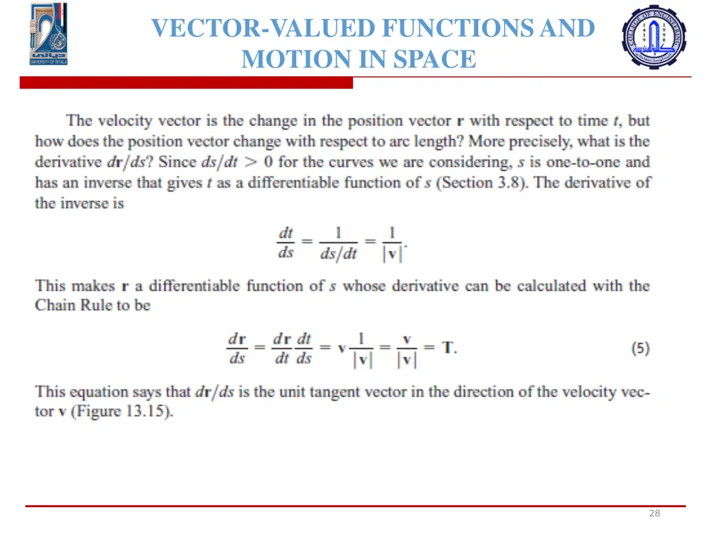 vector valued functions and motion in space 24