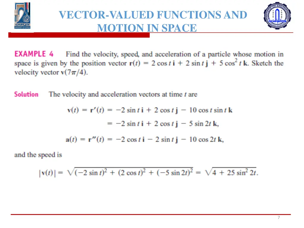 vector valued functions and motion in space 4