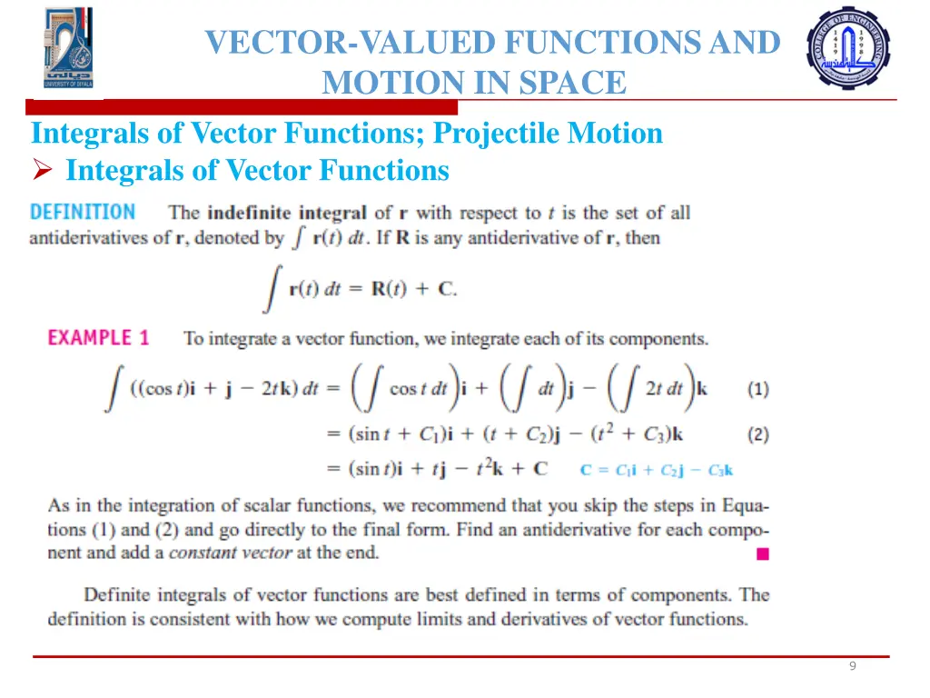 vector valued functions and motion in space 6