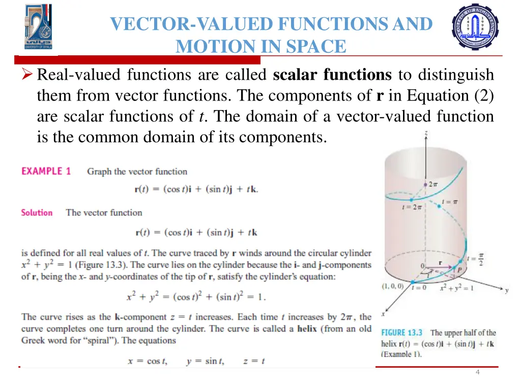 vector valued functions and motion in space real