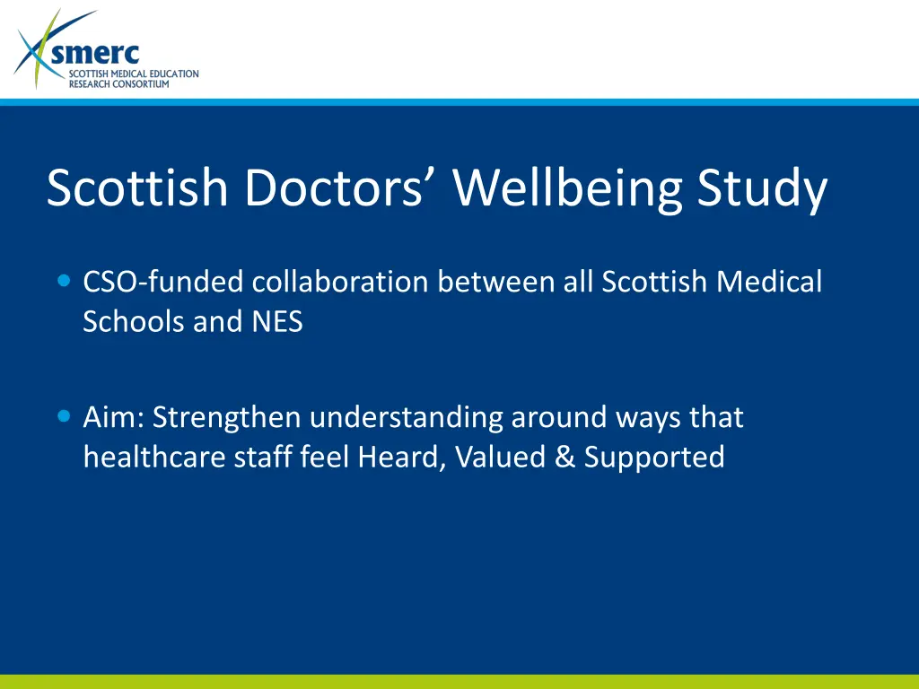 scottish doctors wellbeing study