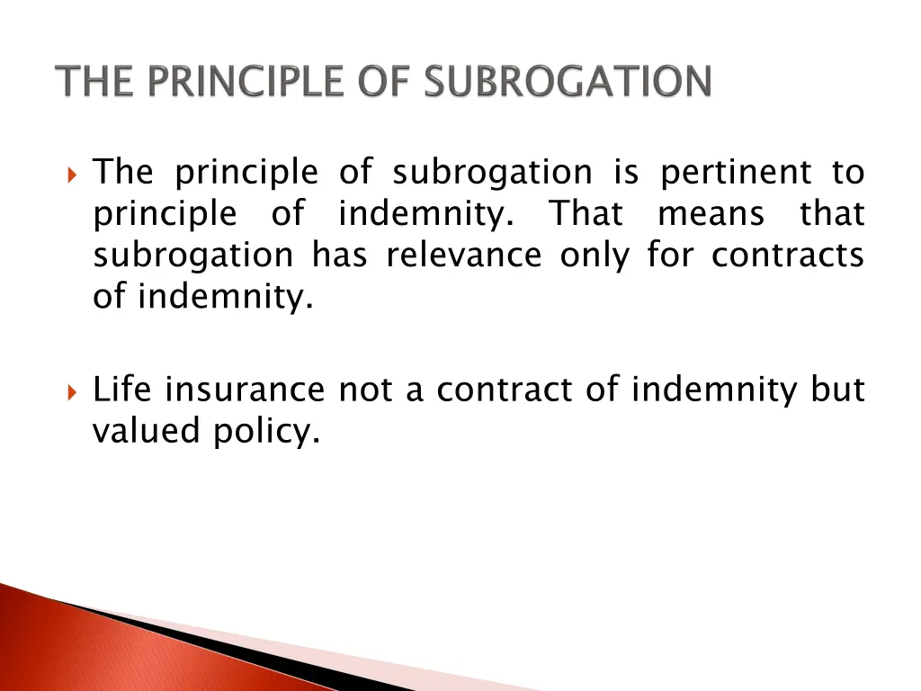 the principle of subrogation is pertinent