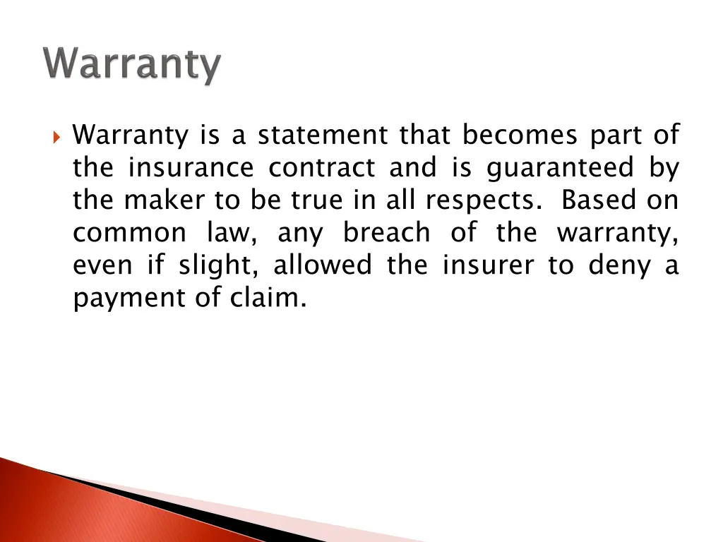 warranty is a statement that becomes part