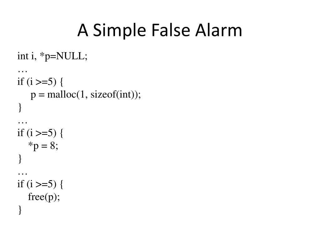 a simple false alarm