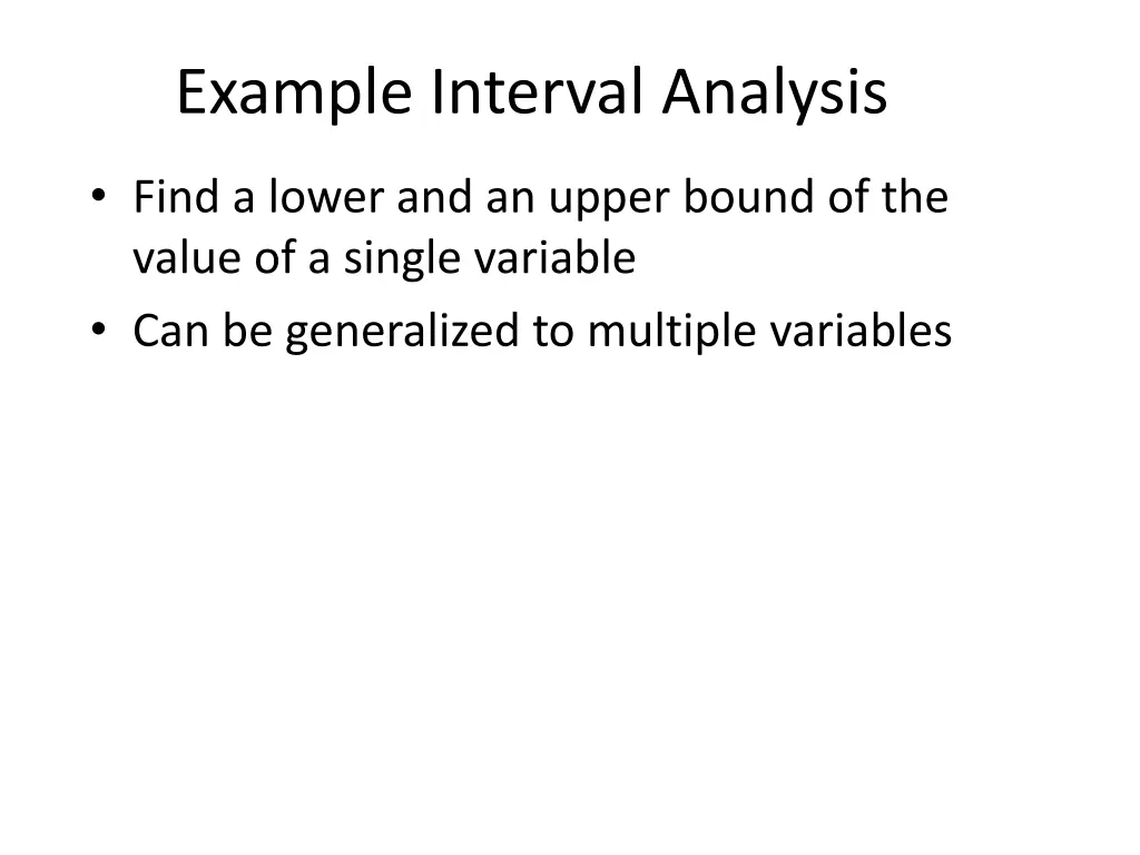 example interval analysis