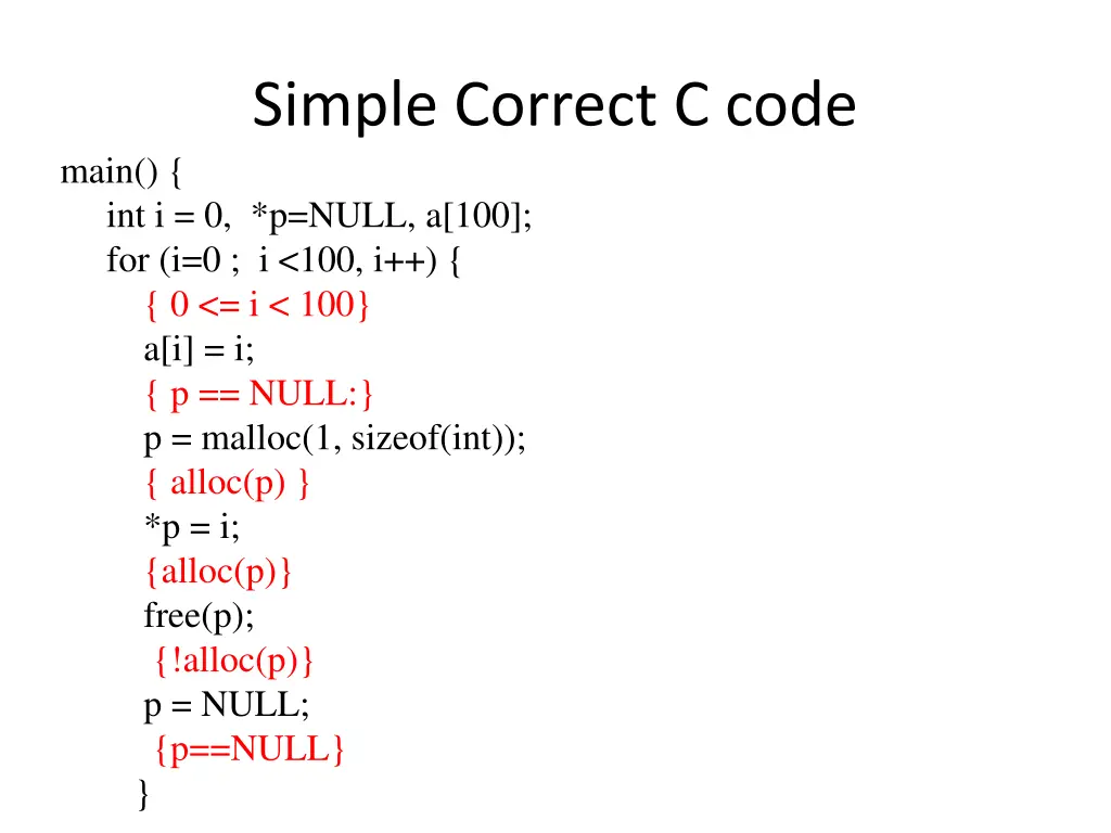 simple correct c code 1