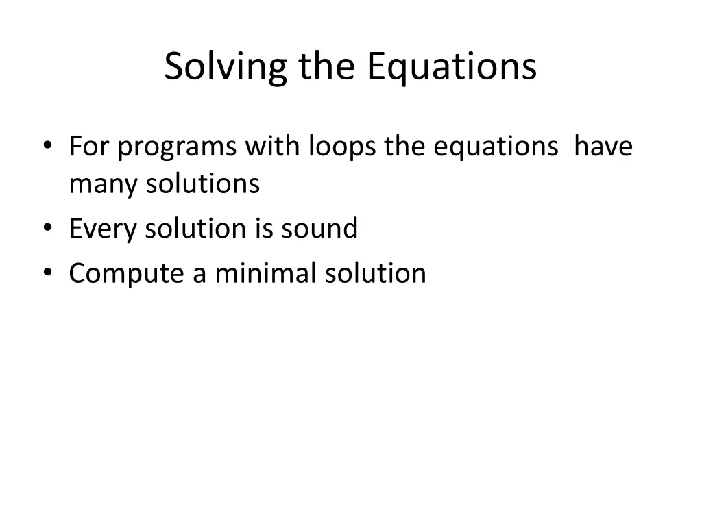 solving the equations