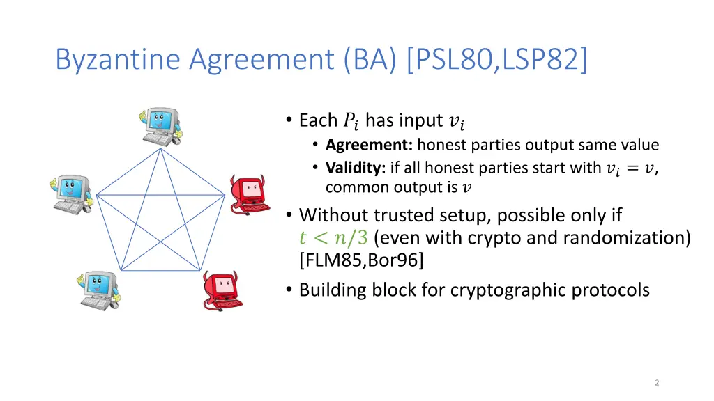 byzantine agreement ba psl80 lsp82