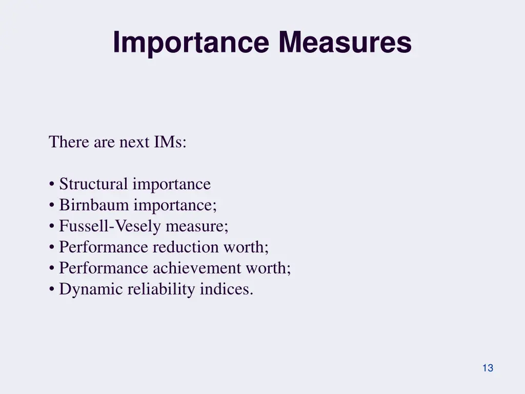 importance measures 1