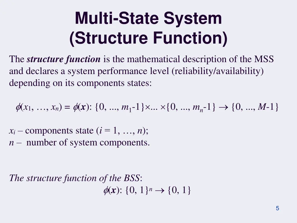 multi state system structure function 1