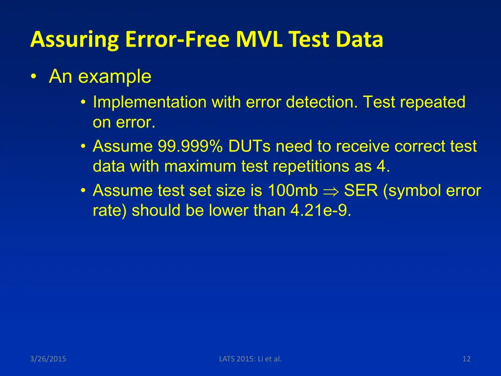 assuring error free mvl test data 2