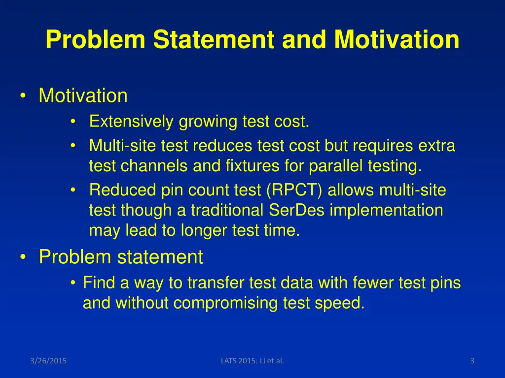 problem statement and motivation