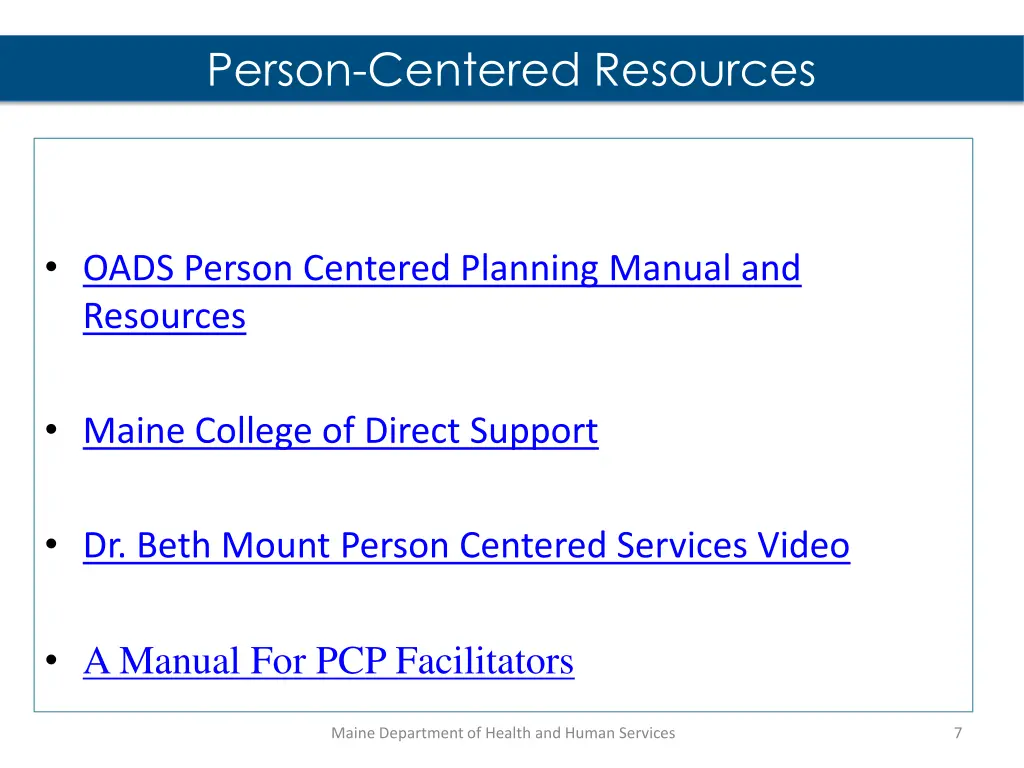 person centered resources