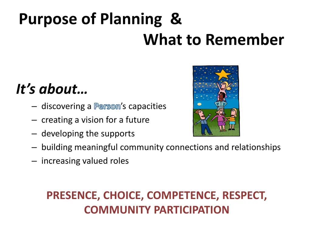 purpose of planning