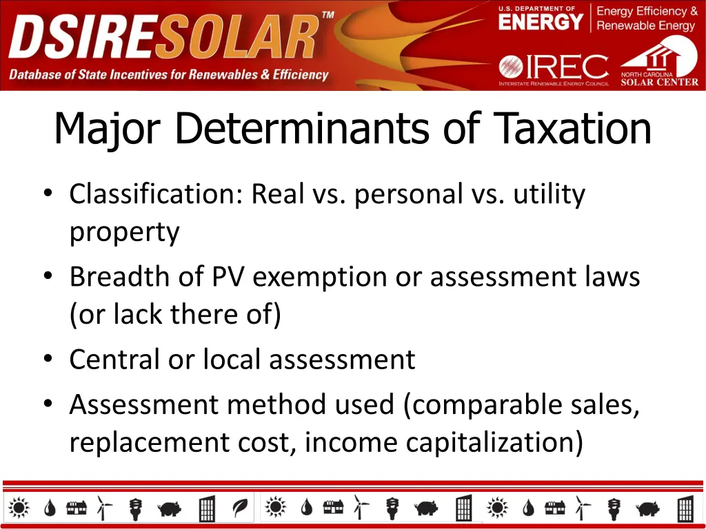 major determinants of taxation