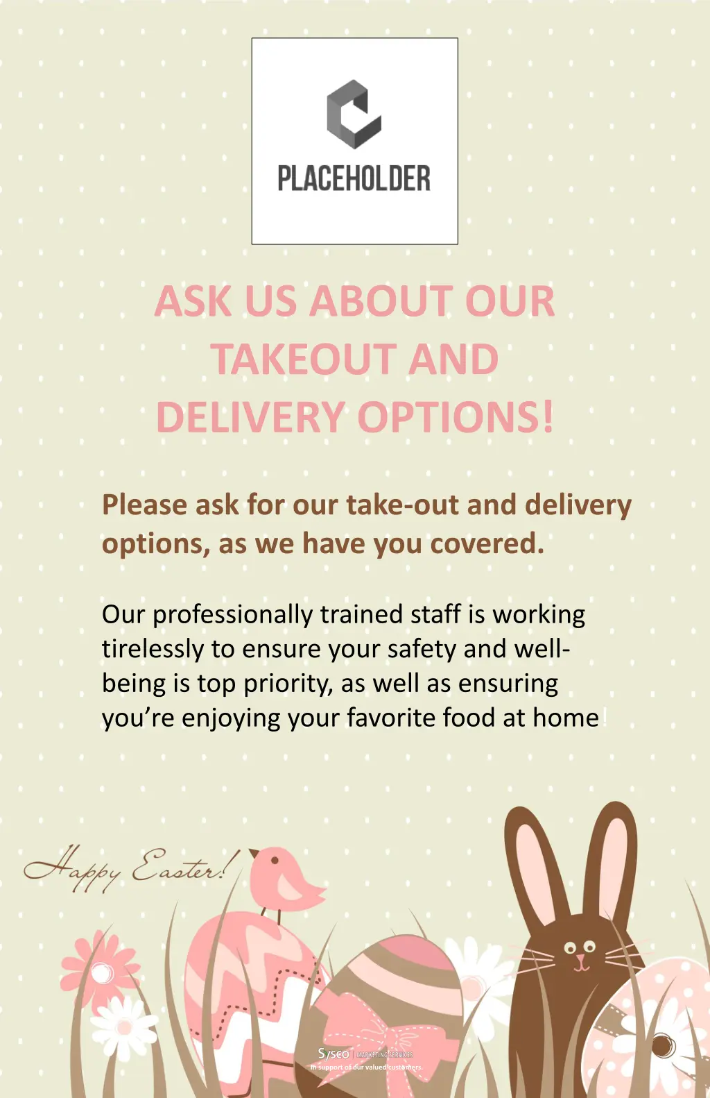 ask us about our takeout and delivery options 2