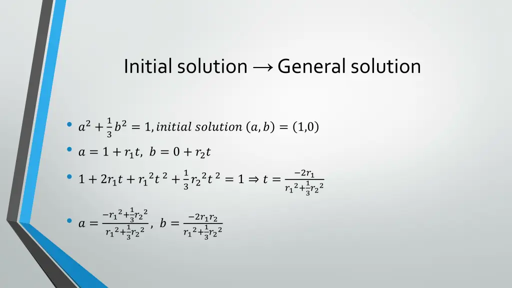 initial solution general solution