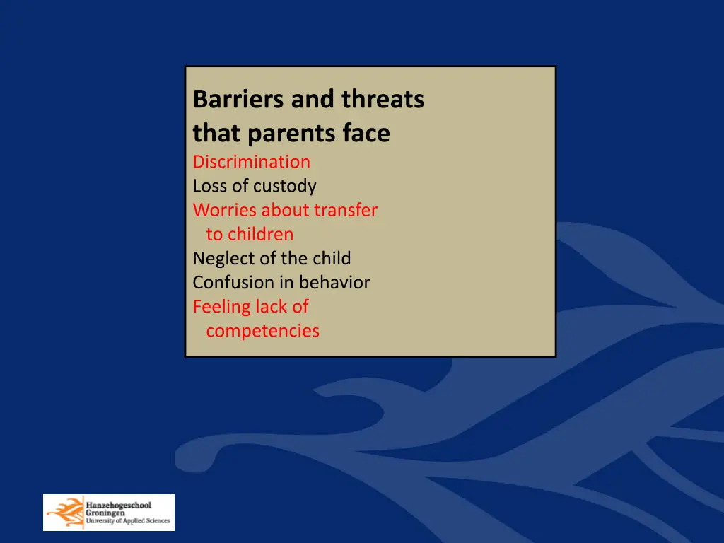 barriers and threats that parents face