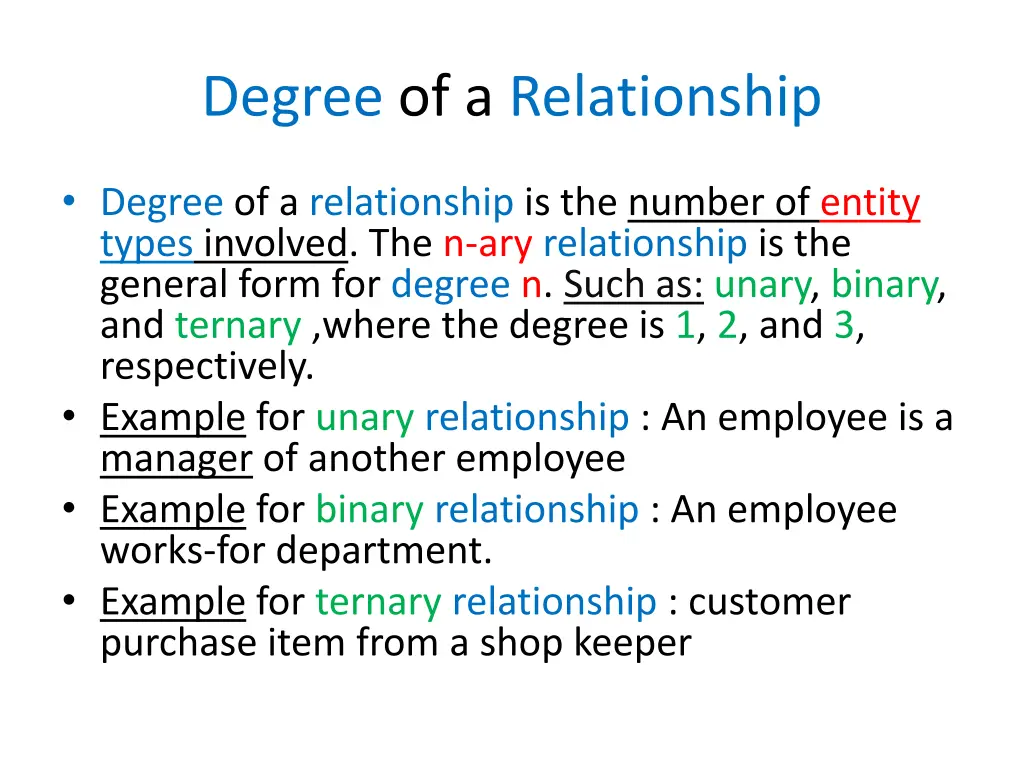 degree of a relationship