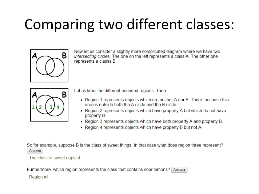 comparing two different classes