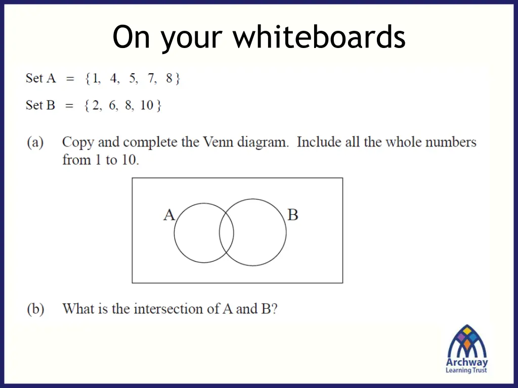 on your whiteboards