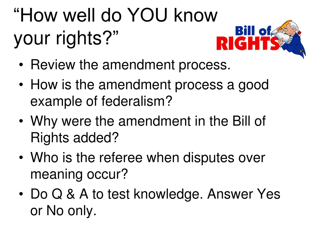 how well do you know your rights