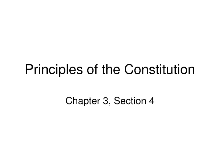 principles of the constitution