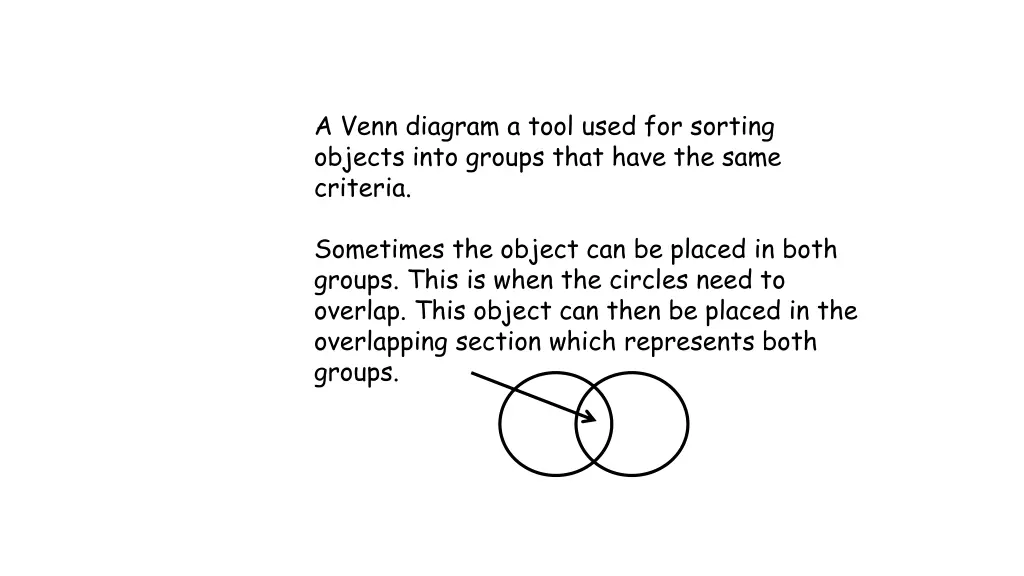 a venn diagram a tool used for sorting objects