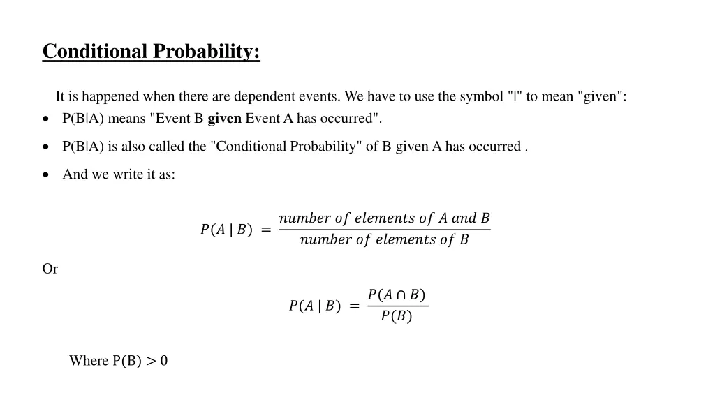 conditional probability