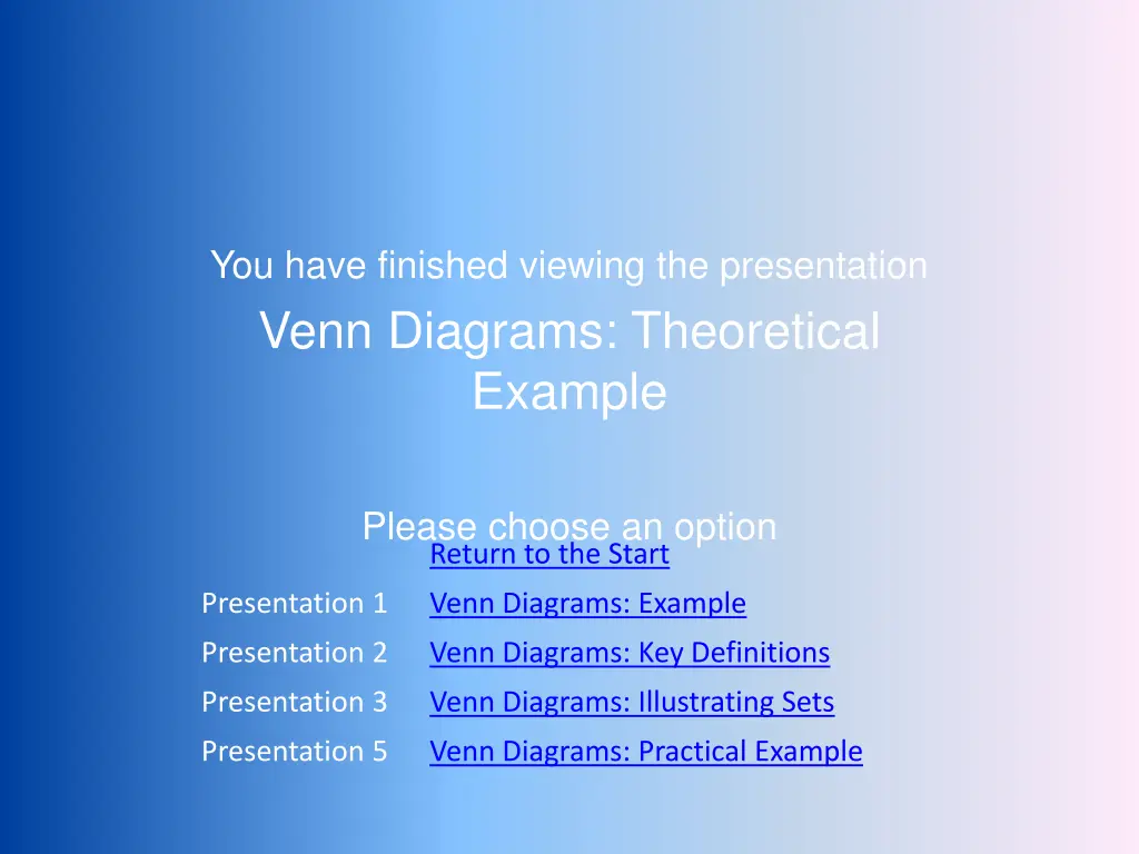 you have finished viewing the presentation venn 3